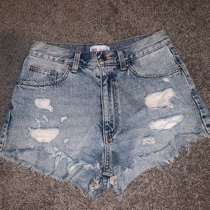 zara high rise shorts